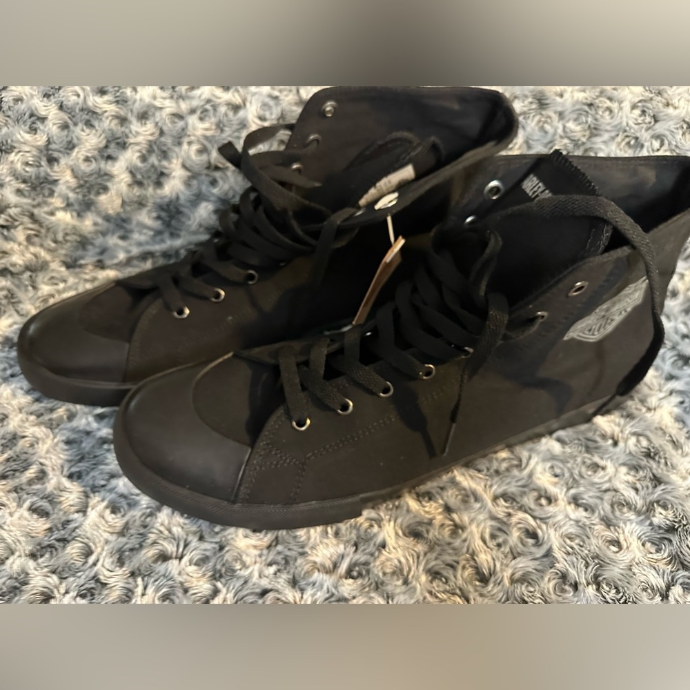 Harley-Davidson Nathan Chrome Men’s Vulcanized Sneakers Size 13 Black NWT